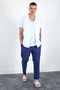 Blue Apaç Collar Men's Shirt |   Mes116471-01-6471 - 3