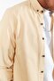 Slim Fit Slim Fit 100% Cotton Button Collar Oxford Mustard Men's Shirt |   Me23S 116596 -6596 - 3