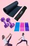 7mm Pilates Cushion 3-Piece Pilates Rubber and 1 Kg Double Dumbell Premium Exercise Set