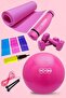 65 Cm Pilates Ball Pump Pilates Cushion Jumping Rope 3-Piece Pilates Rubber and 1 Kg Dumbbell Set