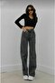 Lovel 90S Smoked Power Lycra - Super High Waist Loose Palazzo Jeans - 5