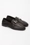 Black Matte Soft Leather Platinum Buckle Detailed Genuine Leather Shoes