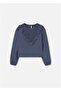 Girl's Ruffled Blouse Indigo 7190