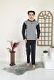 100% Cotton Single Jersey Jacquard Men's Pajama Set 1085 - 2