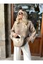 Women's Cream Mini Knotted Hand Bag - 3
