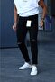 Black Knee Ripped Lycra Jeans