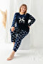 New Year Themed Plus Size Women's Fleece Plush Pajama Set