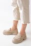 746-759 Beige Suede Daily High-Sole Loafer Shoes - 3