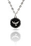 Peace Dove Necklace - Black Enameled Silver Color Classic with Chain