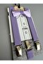 Adjustable 1-9 Years Old Lilac Children's Pants Strap and Bow Tie Set - 2