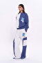 Gray Striped Match Elastic Waist Sweatpants - 3