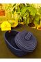 Jute Wicker Basket with Oval Lid, Organizer, 30X20X10. - 4