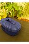 Jute Wicker Basket with Oval Lid, Organizer, 30X20X10. - 5