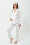 5-Piece Jacquard Long Sleeve Maternity Pajama Set - 3