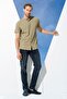 Organic Judge Collar Full Patch Short Sleeve Khaki Shirt - 5