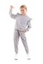 Girl's Ruffle Detailed Cotton Sweatshirt and Sweatpants 2-Piece Tracksuit Set Ak2515 - 2