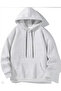 Men's Gray Hooded Long Sleeve Basic Sweatshirt - Hoodie - 2