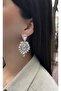 Women's Silver Color Crystal Stone Drop Dangle Evening Dress Earrings - 5