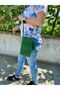 Straw Hand Knitted Shoulder Bag with Strap - Phone Bag - Messenger Bag - 6