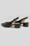Women's Black Braided Genuine Leather Heeled Shoes, Size 35-41 - 3