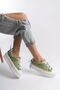 Light Green Textile High Sole Ankle Lacing Detailed Soft Sneakers Women's Casual Sports Shoes - 5