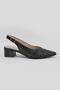 Women's Black Braided Genuine Leather Heeled Shoes, Size 35-41