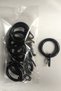Rustic Curtain Ring and Clip Black Color - 10 Pieces