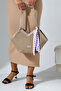 New Season Women's Shoulder Bag with Scarf and Corn Detail - 2