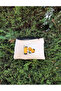 Orange Printed Cloth Handbag - Pen Holder and Makeup Bag Gift