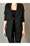 Women's Blazer Jacket Buttoned Regular Cut Lined Black - 2