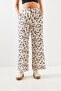 Women's Ecru Leopard Patterned Satin Trousers Mbms006 60501006 - 4