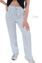Relaxed Cut Muslin Women's Trousers - Pockets and Laces - 5