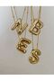 Three Dimensional Steel S Letter Balloon Gold Color Necklace - 6