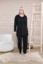 Wide Fit Mother's Set Winter Long Sleeve Large Size Pajamas Set Double Set - 4
