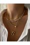 Three Dimensional Steel S Letter Balloon Gold Color Necklace