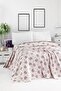 100% Cotton Moly Beige Purple Pique Double - 200X230 cm