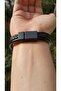 3 Row Black Braided Leather Bracelet - 2