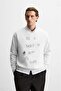 Men's Oversize Sweatshirt Life Story Printed White – Crew Neck, 3 Thread Rastering