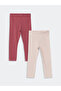 Lcw Kids Elastic Waist Girls' Basic Leggings 2-Pack (W4)