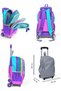 Pink Pastel Colored Light-Up Wheeled Trolley Bag and Pen Holder Set - Girls' - 2