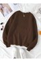 Coffee-Colored Crew Neck Sweatshirt - 2