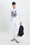 White Batman Licensed 3 Thread Men's Sweatshirt - Loose Fit, Loose Fit, Cotton, Crew Neck - 2