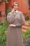 Women's Balloon Sleeve Cold Yarn Mercerized Knitwear Dress - 3