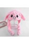New Season Cute Movable Rabbit Earmuff for Children and Adult 3 Modes LED Light Plush Beanie