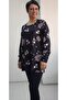Black Plum Floral Combed Viscose T-Shirt - 3