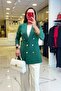 Emerald Gold Blazer Jacket - Button and Pocket Detail - 3