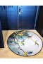 Gray Themed Flowers Patterned Round Woven Base Modern Decorative Carpet 6240 - 4