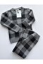 Tri̇ko Plaid Patterned Crew Neck Bottom and Top Set - 2