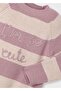 Girl's Striped Knitted Sweater Pink 4357 Rosado - 2