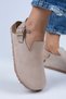 Holly Women's Genuine Leather Belted Buckle Beige - Gold Sandals - 5